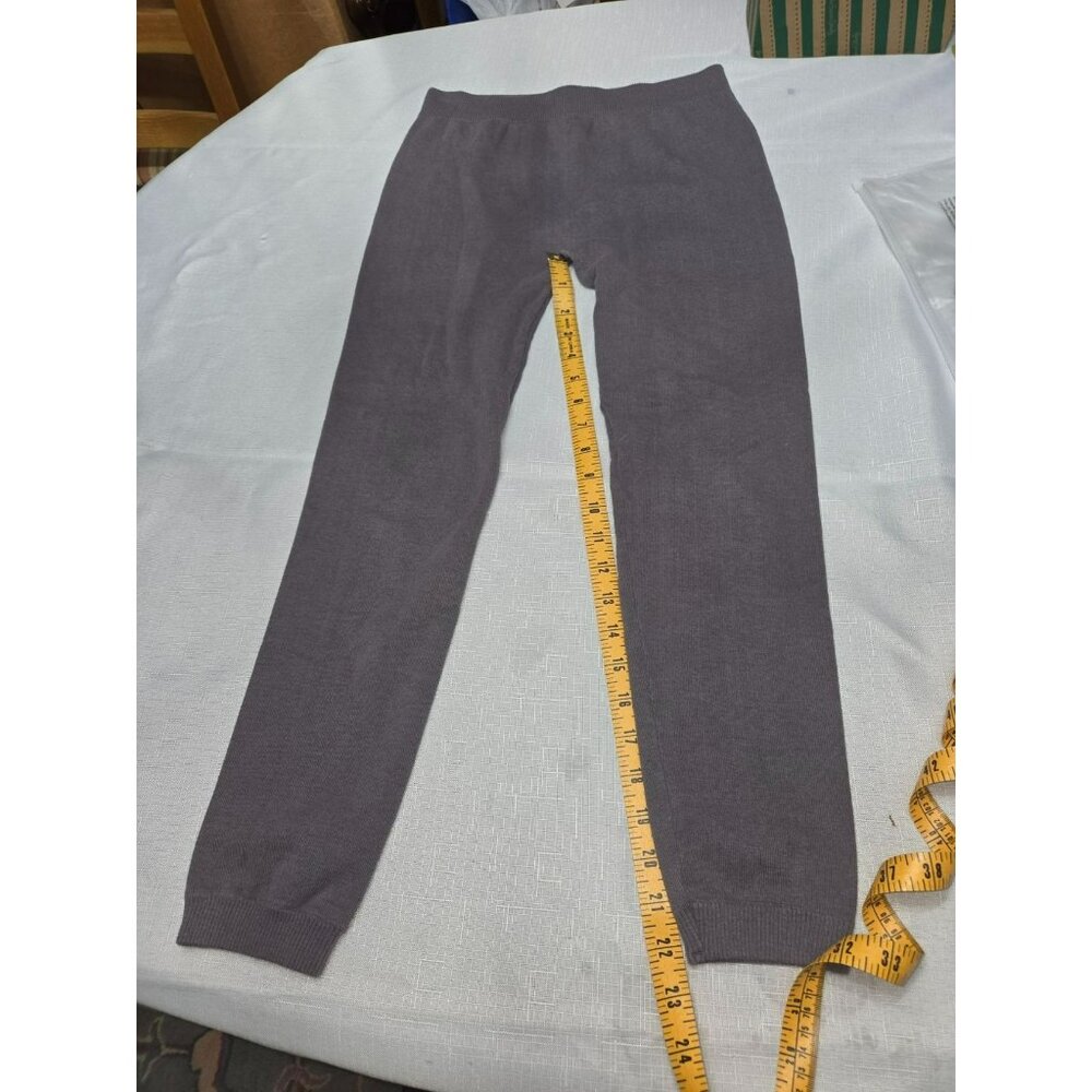 Eye Candy Gray Leggings L/XL Stretchy Cotton Blend Ribbed Waistband